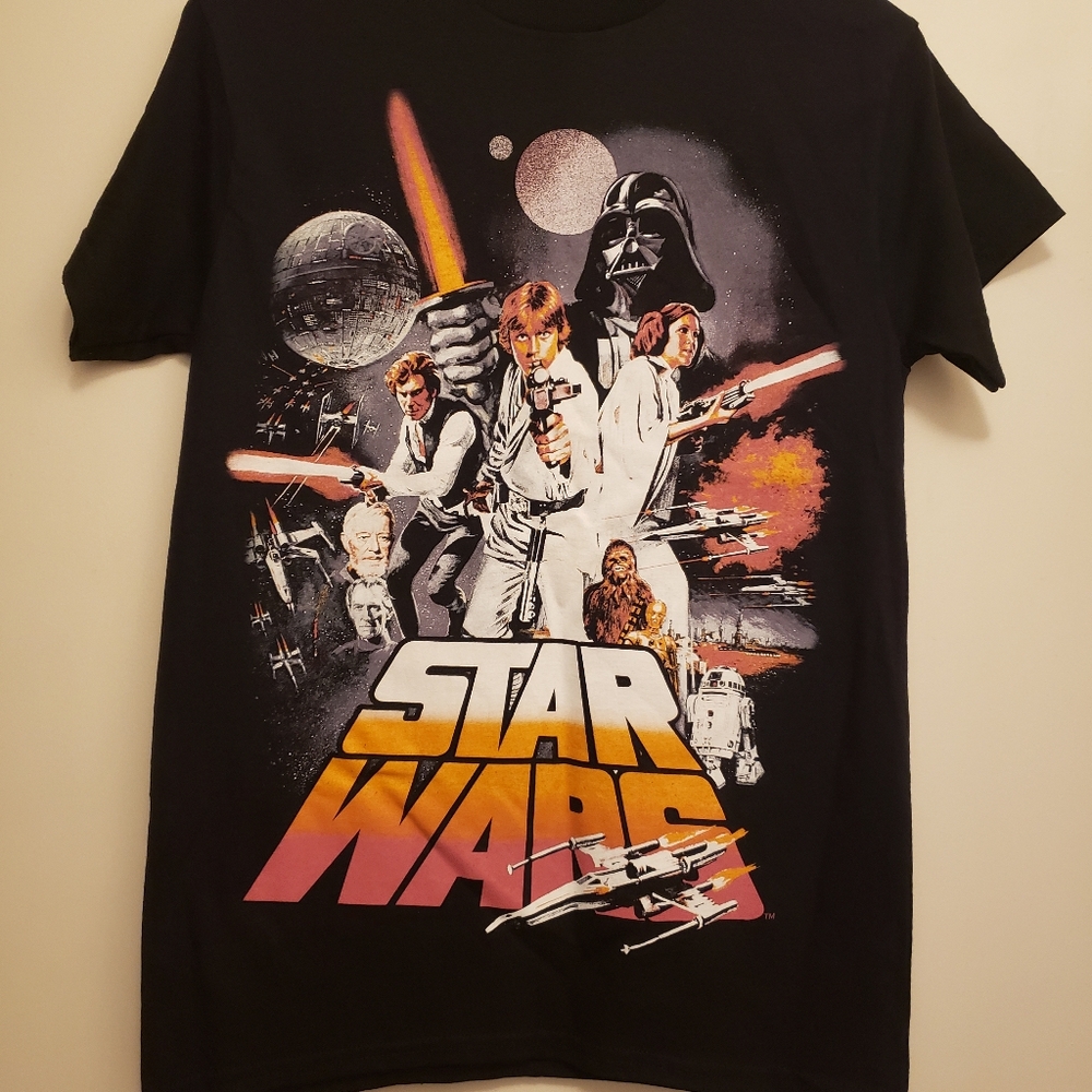 Star Wars SIZE SMALL Black and Orange Short Sleeve Tee